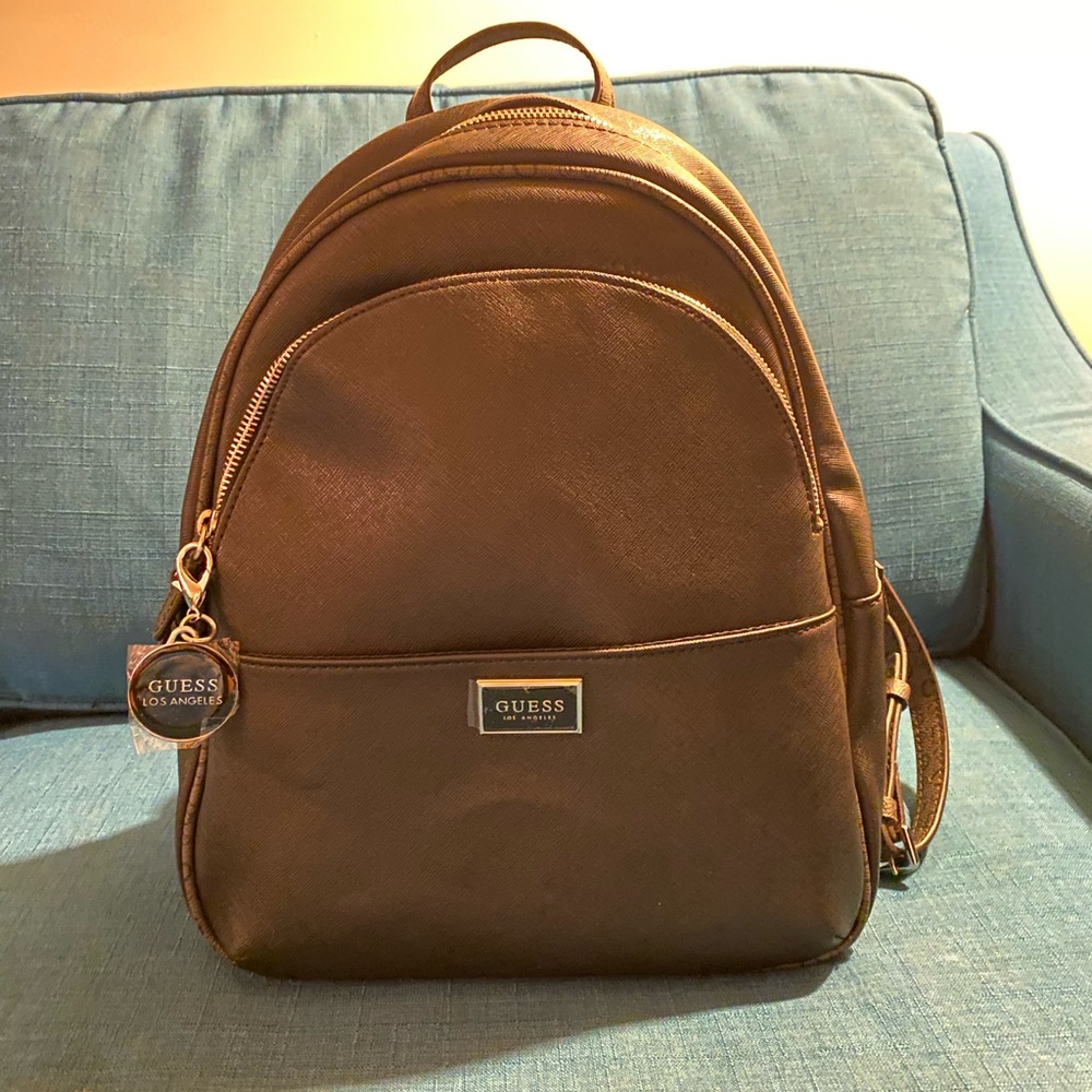 GUESS Factory Simmons Backpack Black Faux Leather